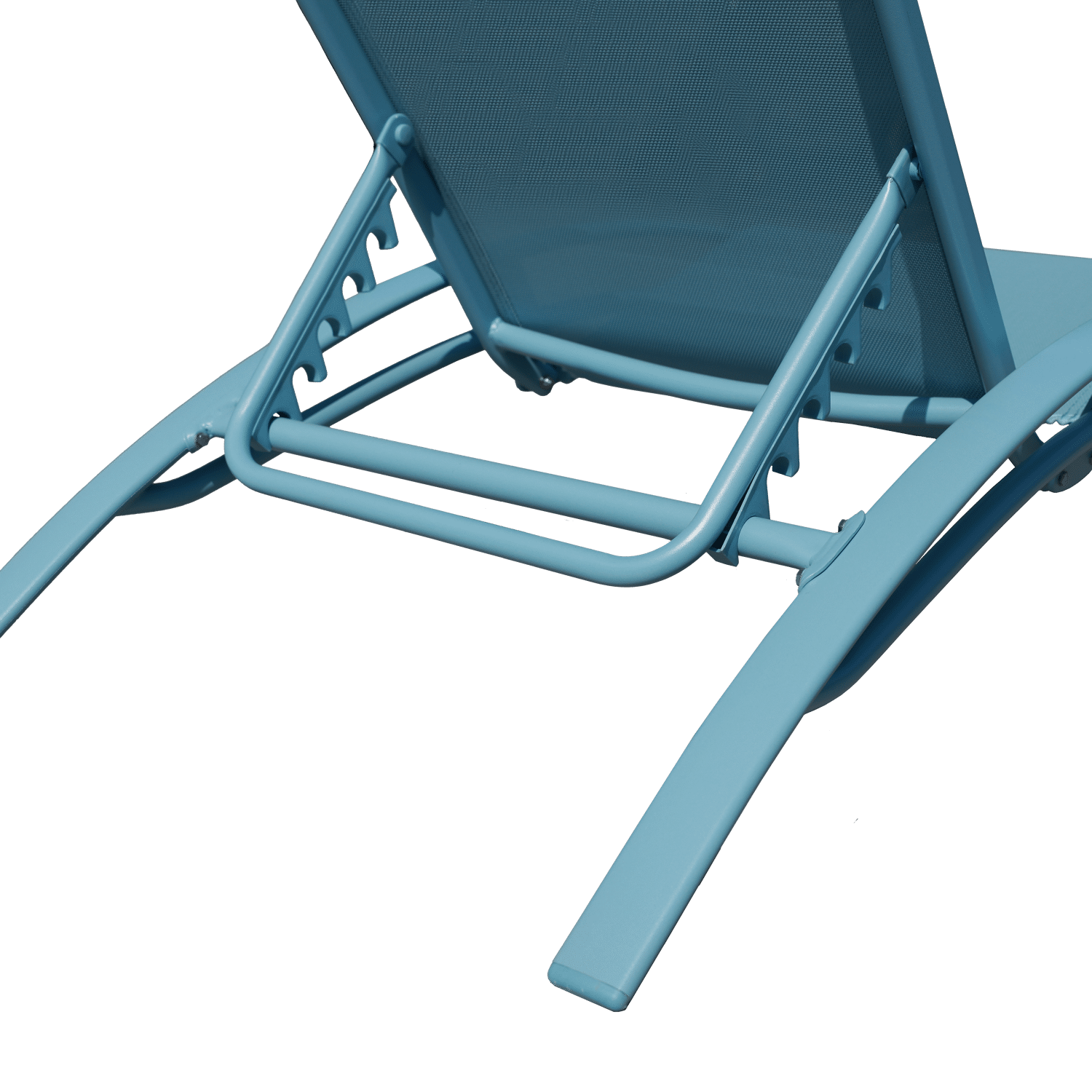 Set di 2 sedie a sdraio GALAPAGOS in textilene azzurro - alluminio azzurro