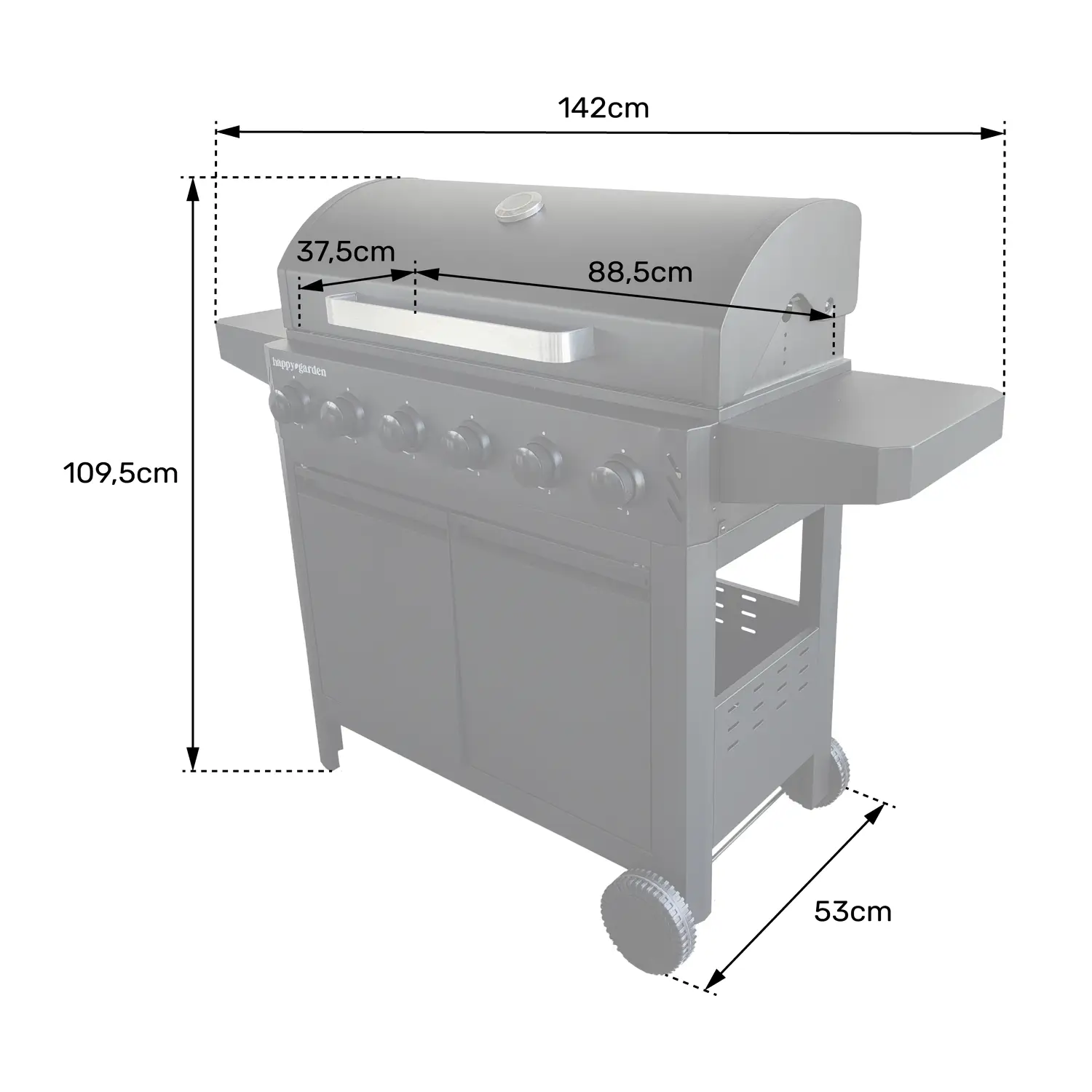 Barbecue au gaz - 6 brûleurs 15kW