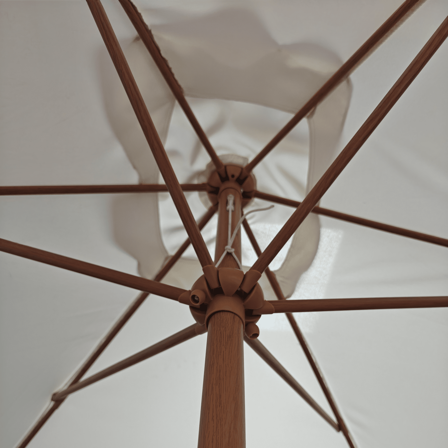 Parasol droit HAPUNA rectangulaire 2x3m beige et effet bois