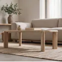 Mesa de centro em madeira maciça de manga tingida clara 120cm