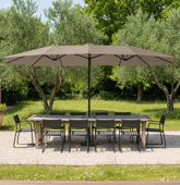 Ombrello doppio 2,7x4,6m taupe