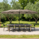 Ombrello doppio 2,7x4,6m taupe