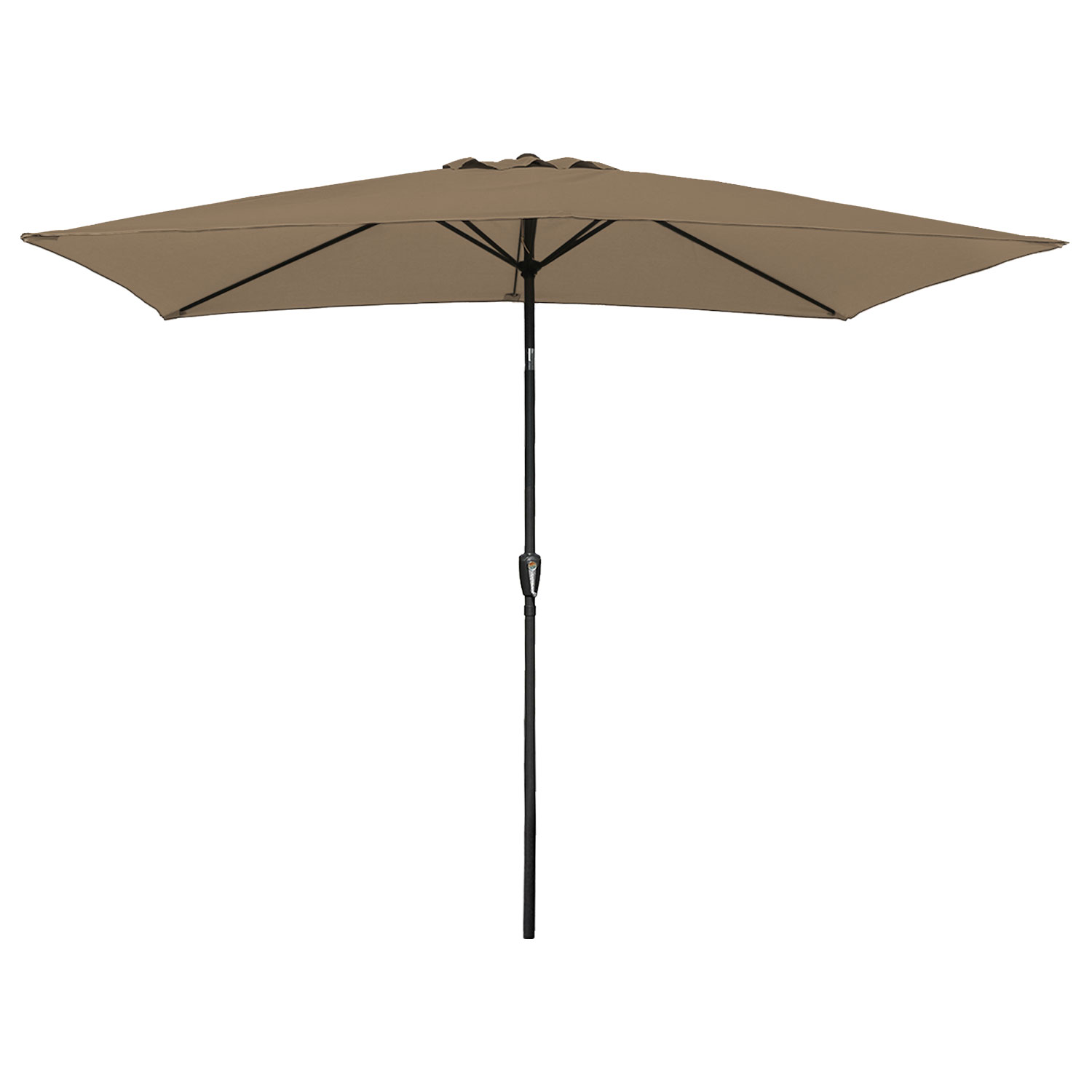 HAPUNA rechthoekige rechte paraplu 2x3m taupe