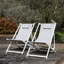 Set van 2 CYPRUS stoelen - grijs textilene/witte structuur