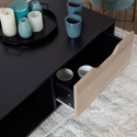 FREJA zwarte salontafel in scandinavische stijl met lade