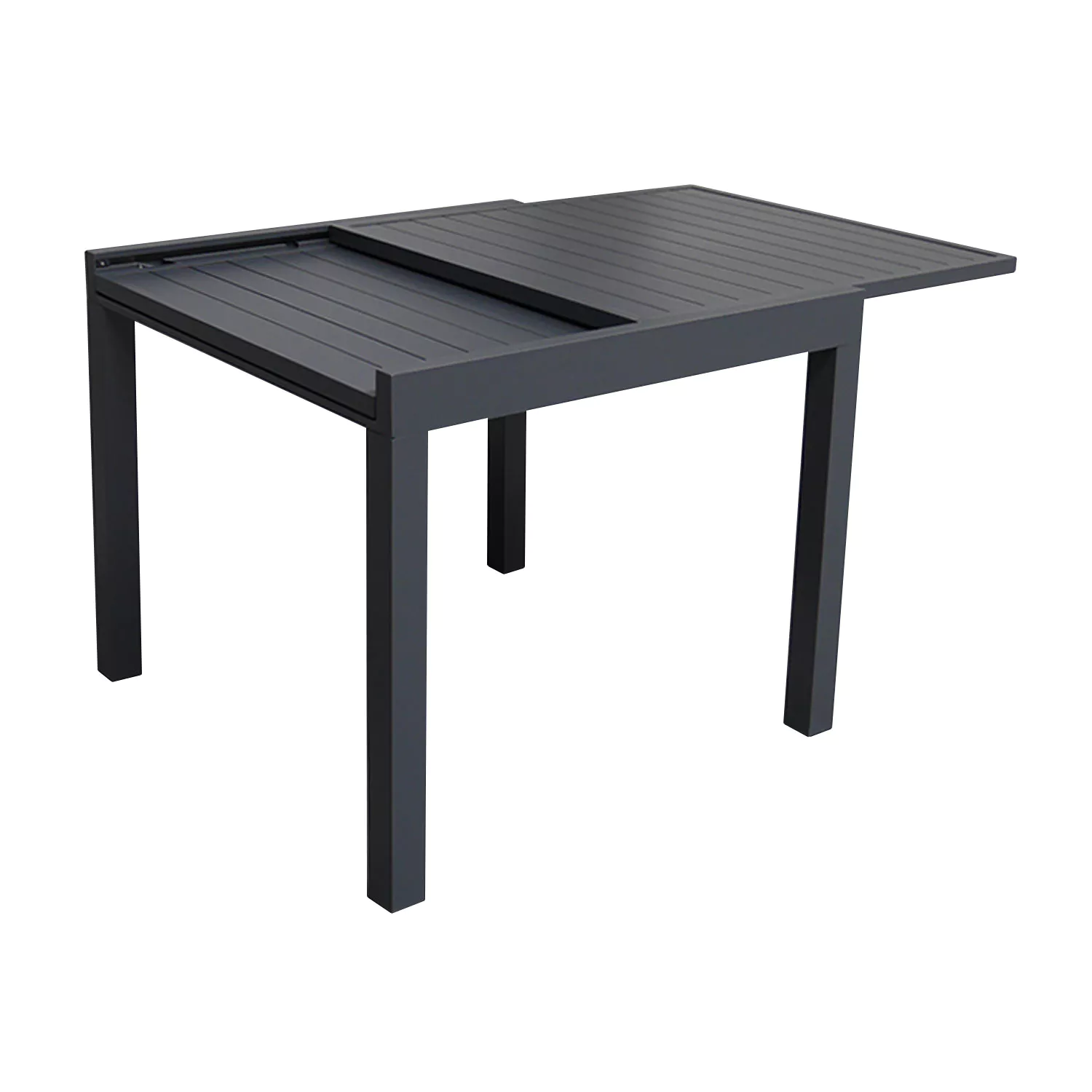 Conjunto de jardín extensible 90(180)x90cm de 8 plazas aluminio antracita VENEZIA