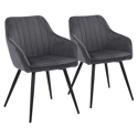 Lot de 2 chaises en velours BERTILLE grises