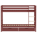 Kinderstapelbed 190x90cm terracotta met laden
