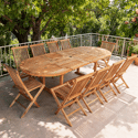 Teakholz-Gartenmöbel LOMBOK - ovaler ausziehbarer Tisch - 10 Plätze