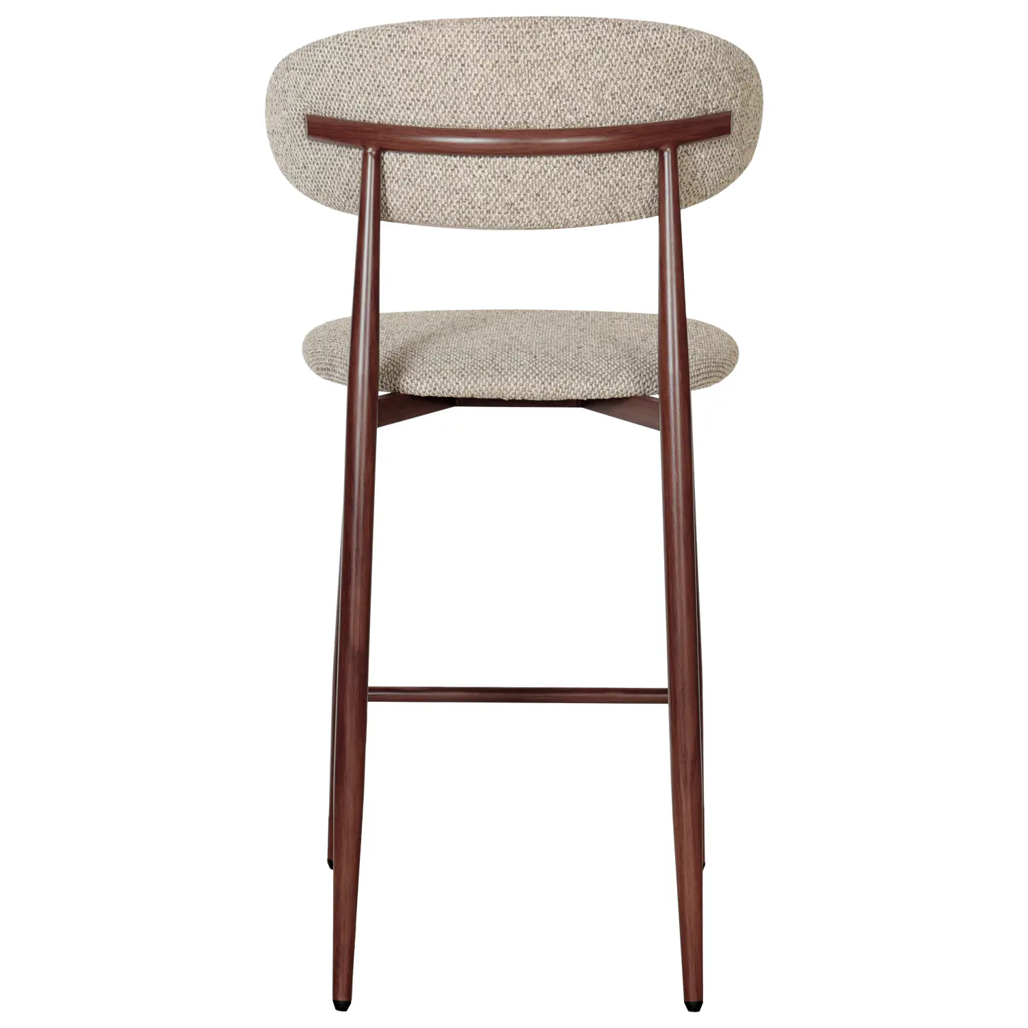 Lot de 2 tabourets de bar taupe chiné et métal effet bois foncé