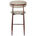Lot de 2 tabourets de bar taupe chiné et métal effet bois foncé