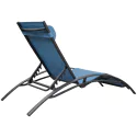 Lot de 2 transats GALAPAGOS en textilène bleu gris - aluminium gris anthracite