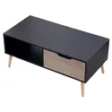 Table basse avec tiroir style scandinave noire - Happy Garden