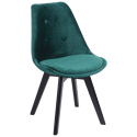 Lot de 4 chaises en velours NORA vertes avec coussin