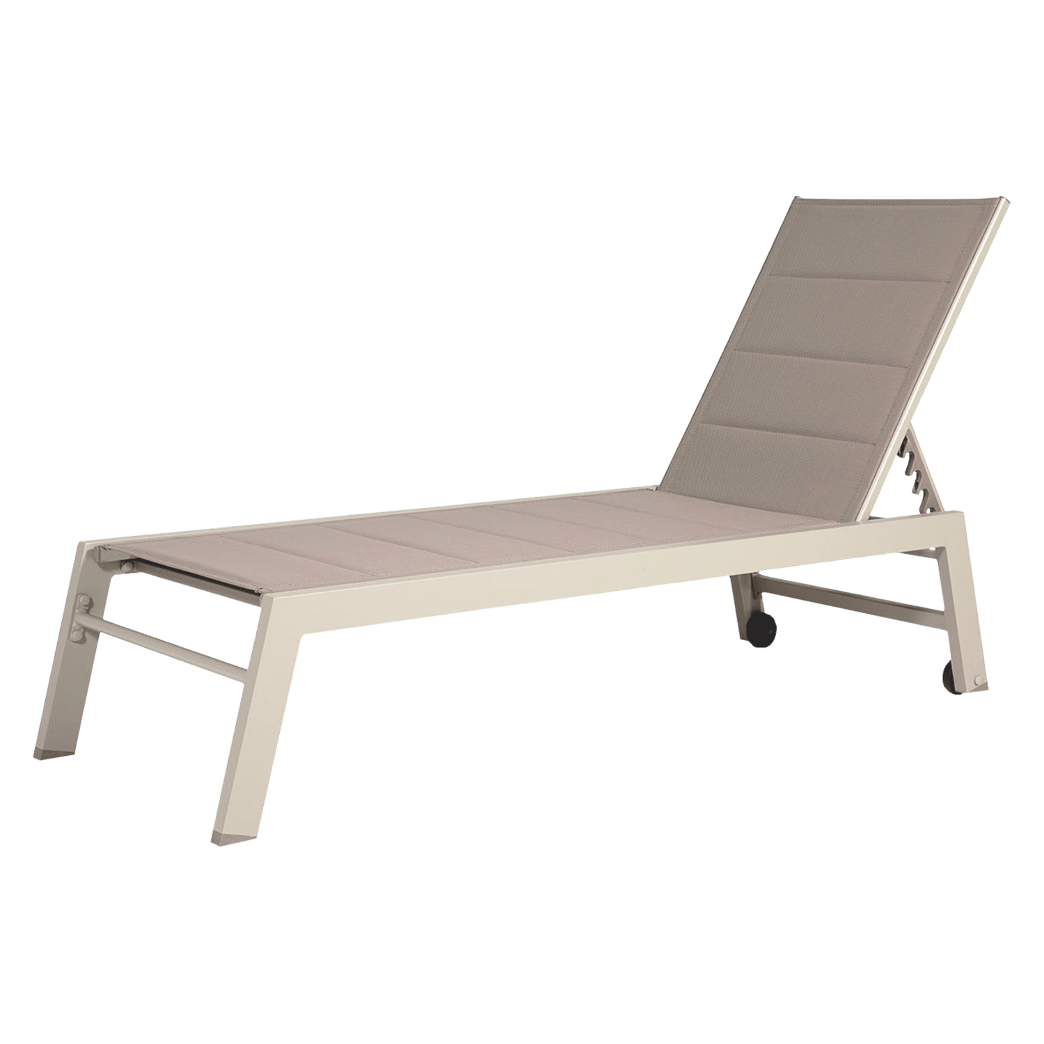 Bain de soleil BARBADOS en textilène taupe - aluminium taupe