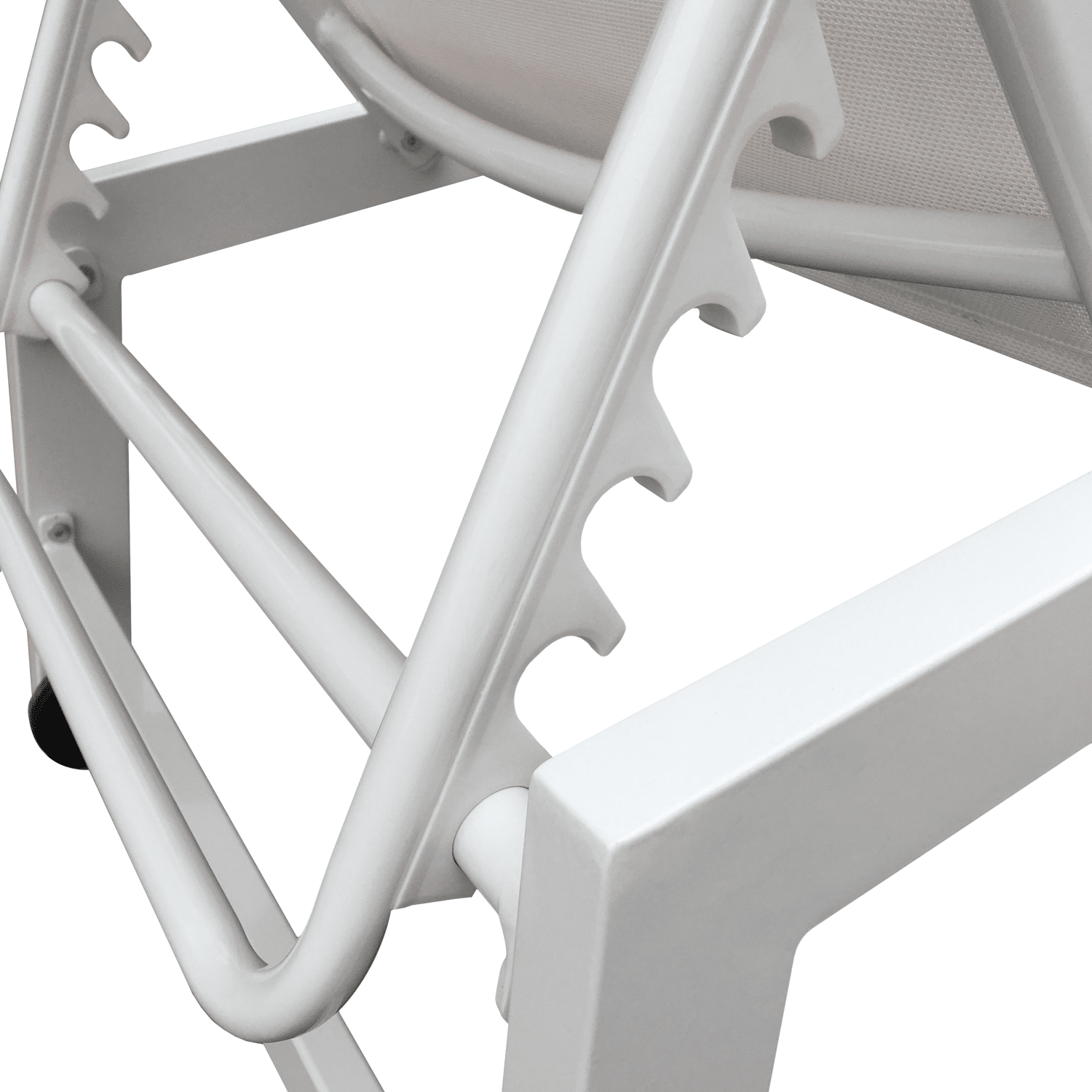 Set van 2 wit BARBADOS ligstoelen en bijzettafel van textilene - wit aluminium