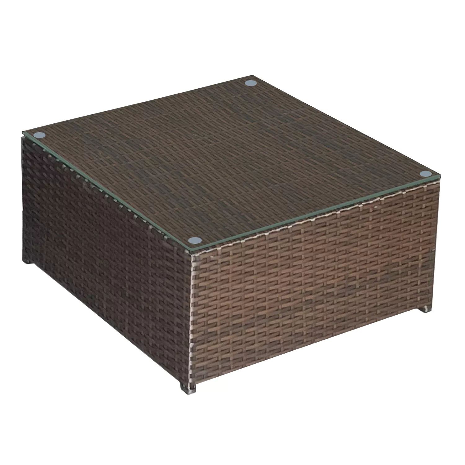 BONIFACIO bruin gevlochten kunststof tuinmeubelset 6 zitplaatsen - ivoorkleurig kussen