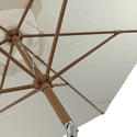 Parasol droit HAPUNA rectangulaire 2x3m beige et effet bois