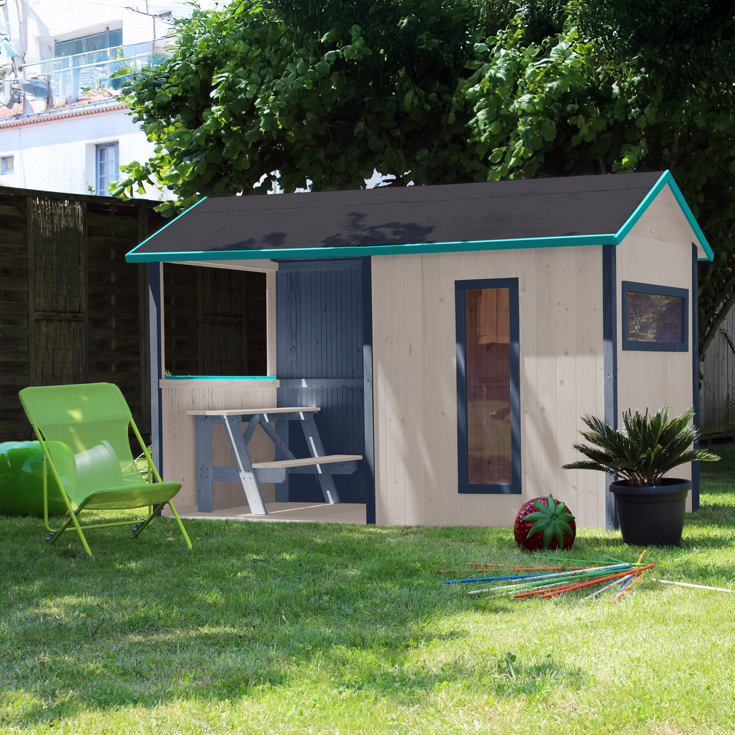 Soulet - Cabane en bois pour enfants avec table JAZZ