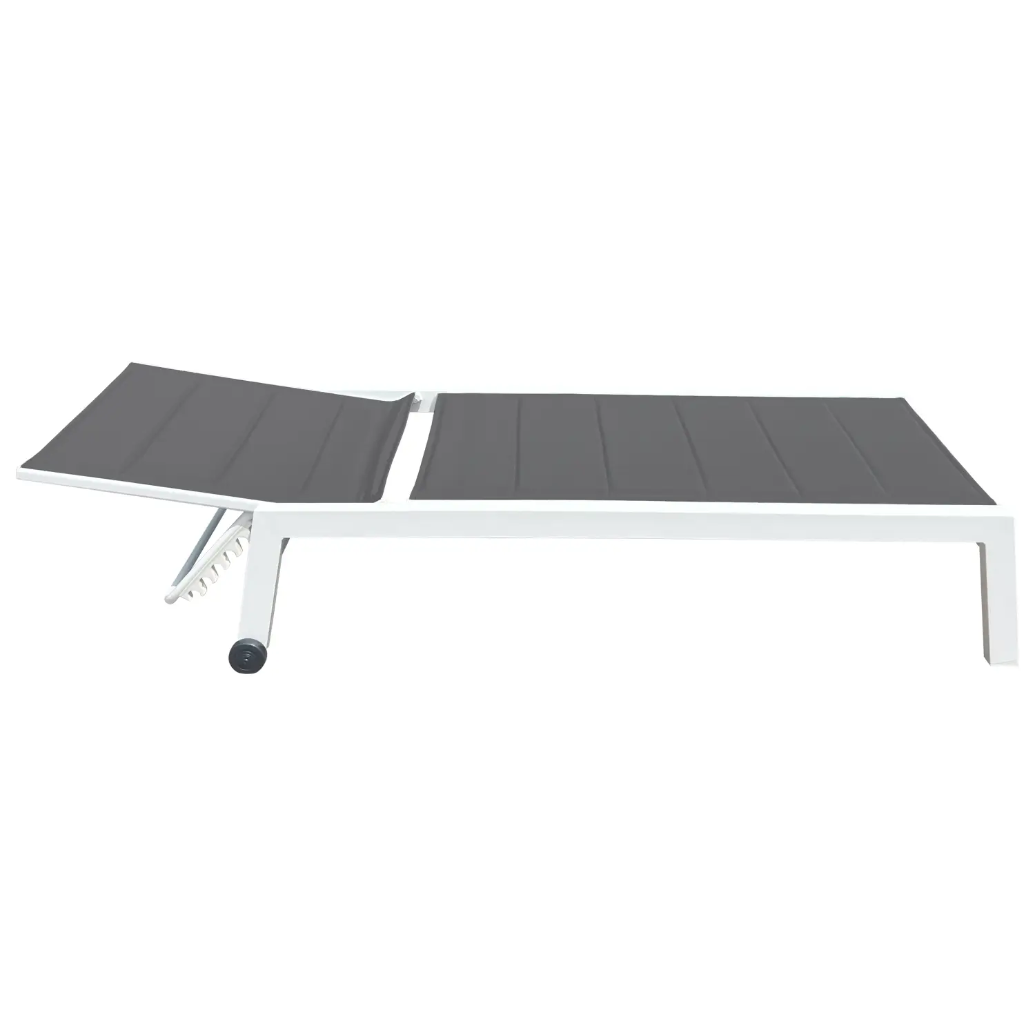Bain de soleil en textilène gris - aluminium blanc
