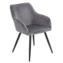 Chaise vintage GISELE velours gris