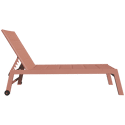 BARBADOS ligstoel en bijzettafel in terracotta textilene - terracotta aluminium