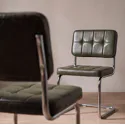 Lot de 2 chaises cantilever en simili vert kaki