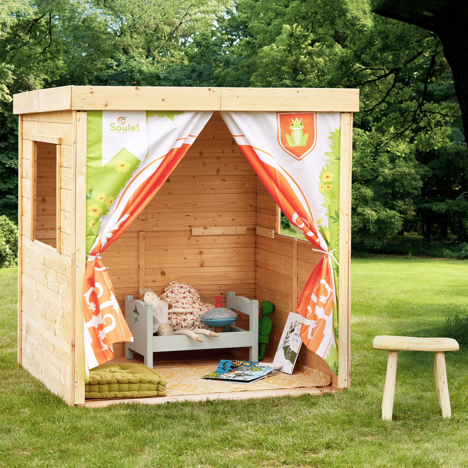 Soulet - Cabane en bois et tissu pour enfants PRINCESSE