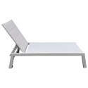 Set van 2 wit BARBADOS ligstoelen en bijzettafel van textilene - wit aluminium