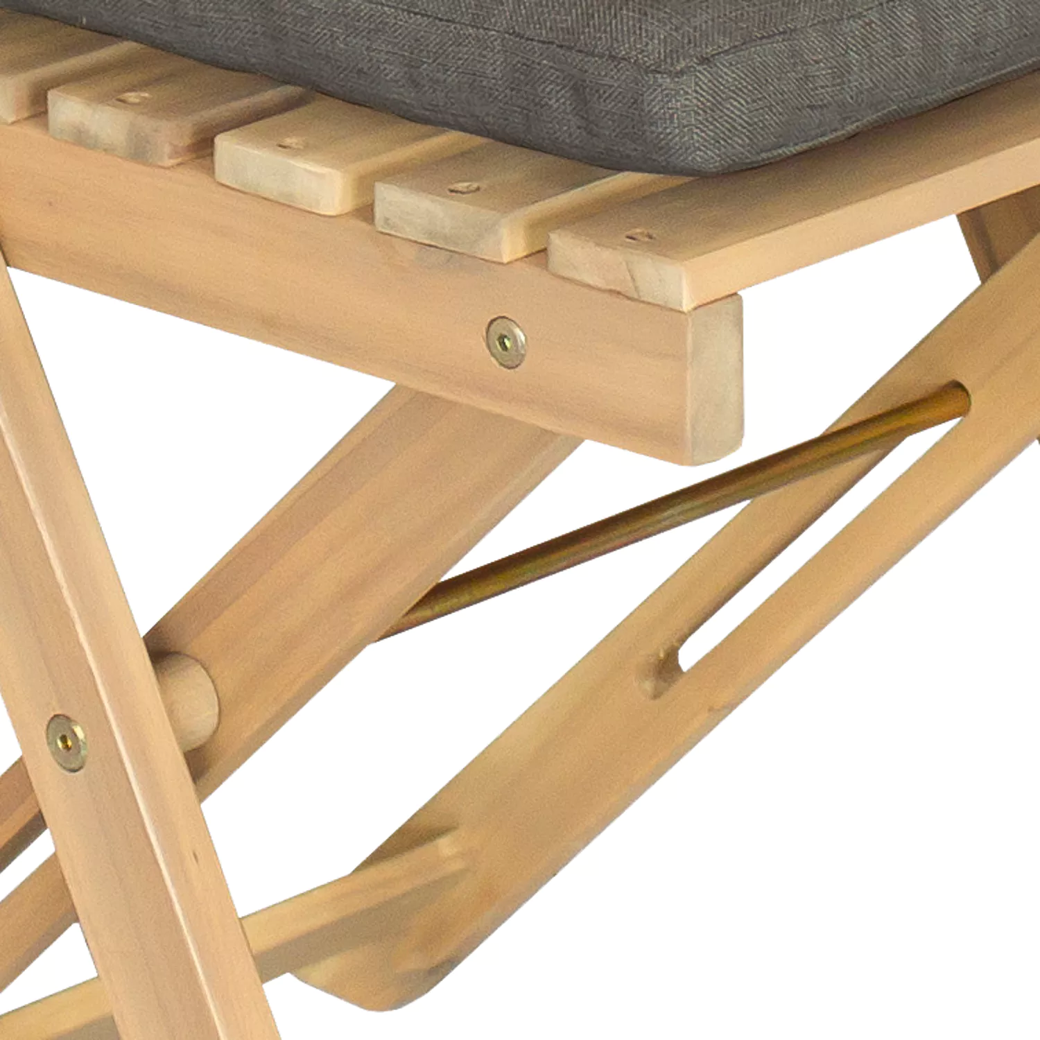 Set da tavolo e sedie per 2 posti in acacia e cuscini grigi BENAGIL