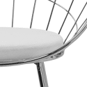 Lot de 2 tabourets de bar 75cm en métal chromé et coussin blanc ALEX
