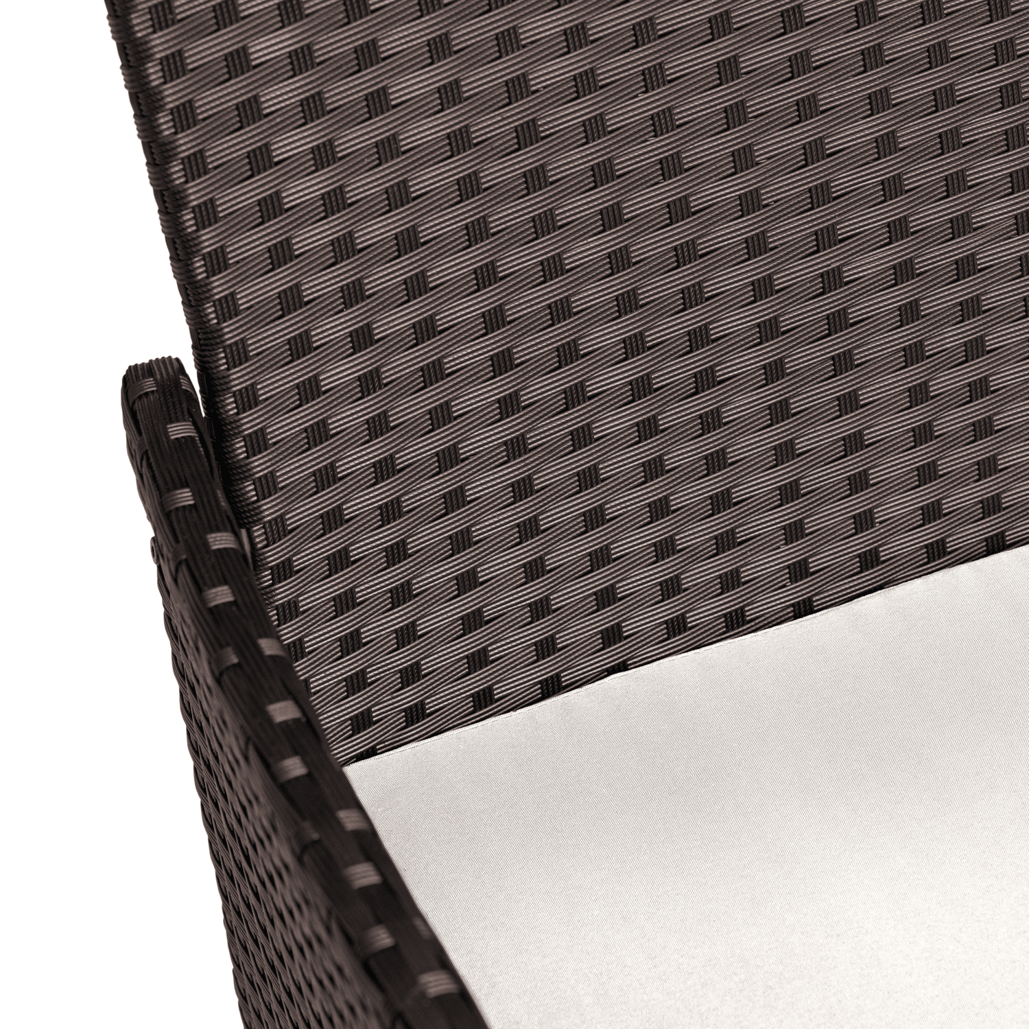 Salon de jardin CORFOU en résine tressée marron 4 places - coussins beige