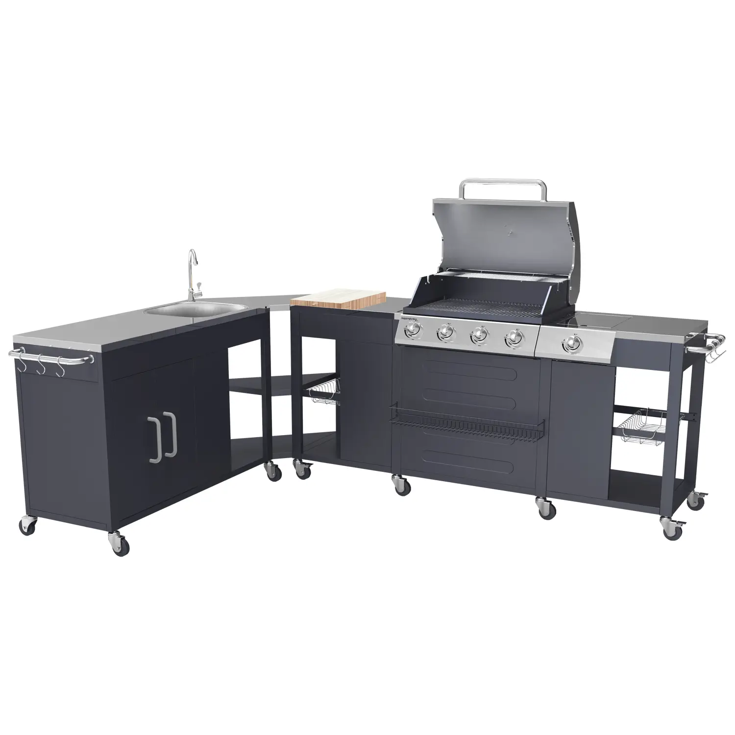 Cuisine d'angle d’extérieur - 4+1 brûleurs