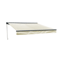 SAULE luifel 3,5 × 3m met half luifel - Beige doek en grijze structuur