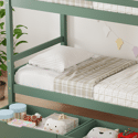 Litera infantil 190x90cm verde con cajones AMBER
