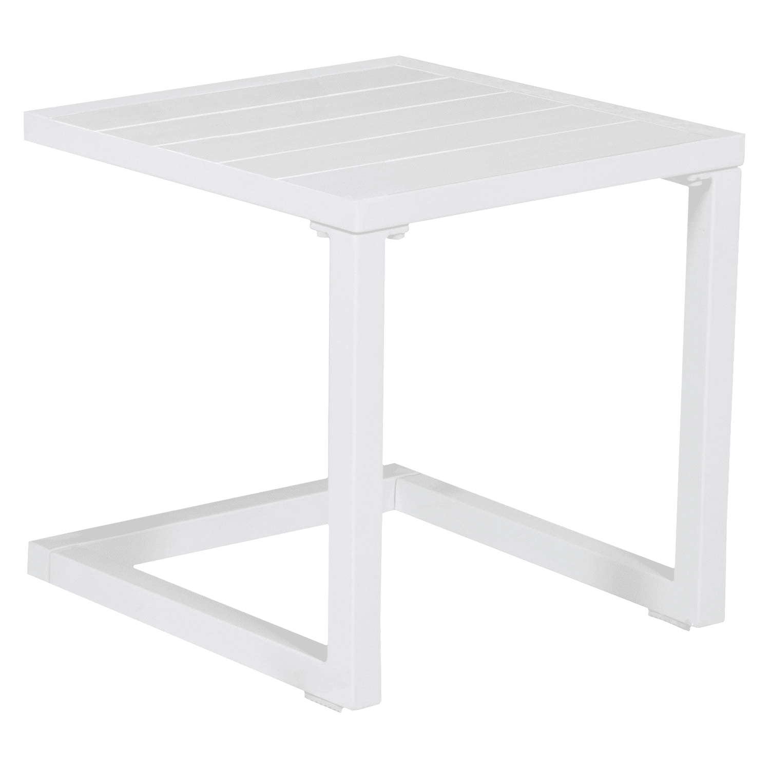 Set bain de soleil et table d'appoint en textilène bleu - aluminium blanc