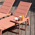 Mesa auxiliar BARBADOS de aluminio terracota