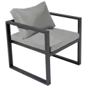 Salon de jardin modulable IBIZA en tissu gris 7 places - aluminium anthracite