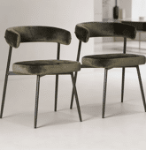 Lot de 2 chaises en tissu vert