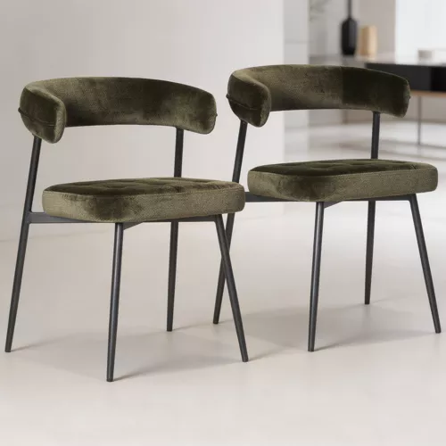 2er-Set Stoffstühle THEA in...