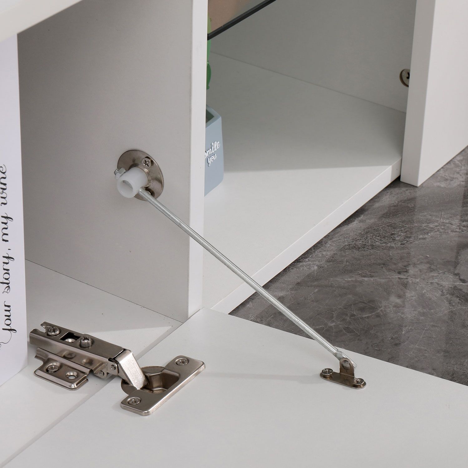 Meuble TV 140cm blanc à LED DARYL