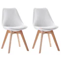 Pack de 2 sillas escandinavas color blanco con cojín - Happy Garden