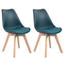 Conjunto de 2 cadeiras escandinavas azuis NORA com almofada