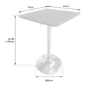 Quadratischer Bartisch in Weiß und Chrom LUKE