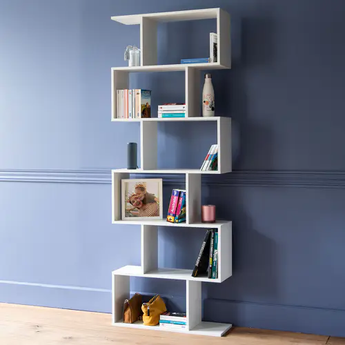 Bücherregal mit 6 Regalen weiß