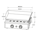 Plancha au gaz MALA - 2 brûleurs 5kW