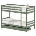 Kinderstapelbed 190x90cm groen met laden AMBER
