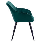 Chaise en velours verte
