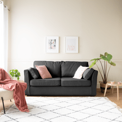 Canapé droit 3 places gris...