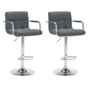 Lot de 2 tabourets de bar gris avec accoudoirs - Happy Garden